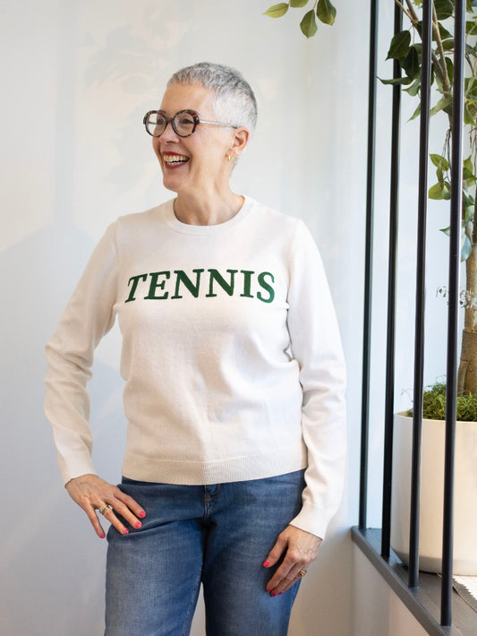 SPORT EMBROIDERY TENNIS SWEATER