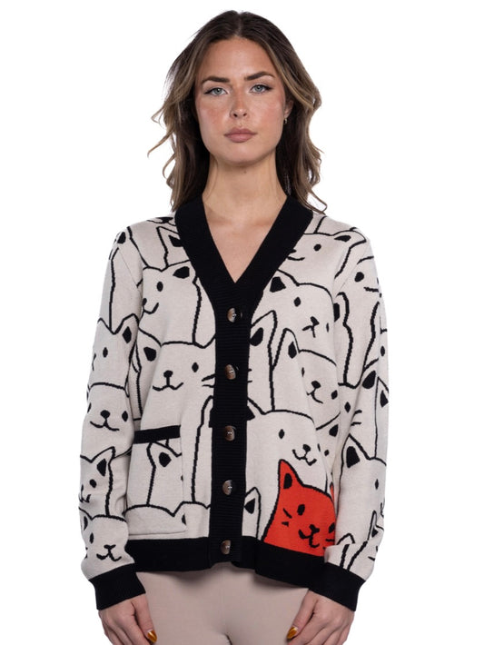 GRAPHIC CAT CARDIGAN ETERNELLE