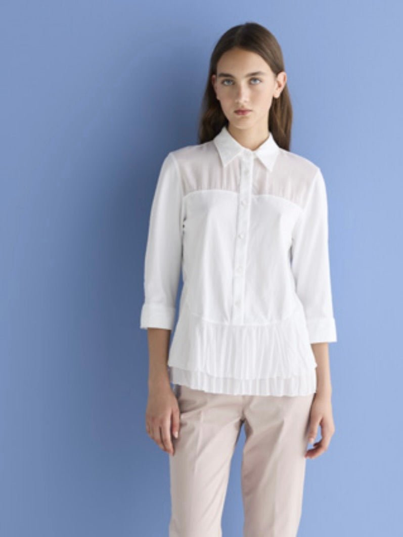 3/4 SLEEVE BUTTON UP BLOUSE EUROPEAN CULTURE