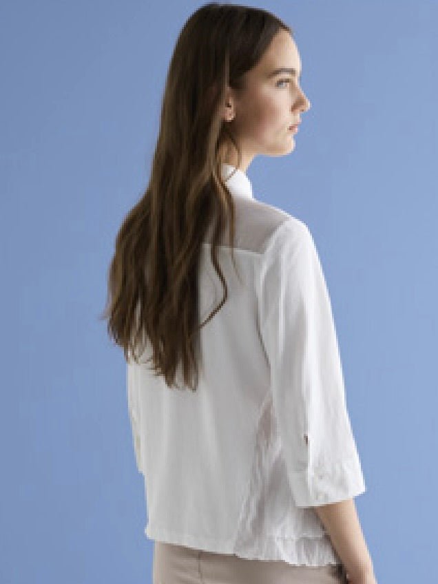 3/4 SLEEVE BUTTON UP BLOUSE EUROPEAN CULTURE