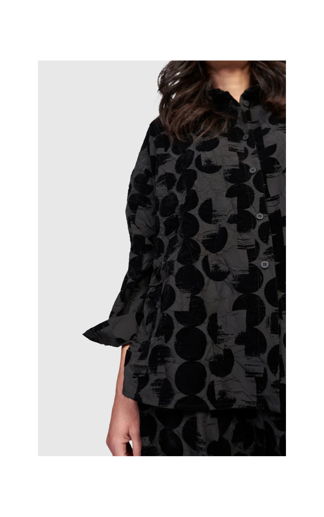 VELVET POLKA DOT TUNIC SHIRT