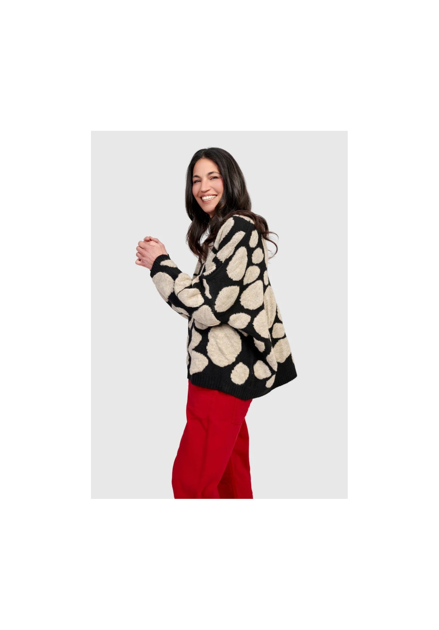 DROP SHOULDER OVERSIZED CREW NECK SWEATER