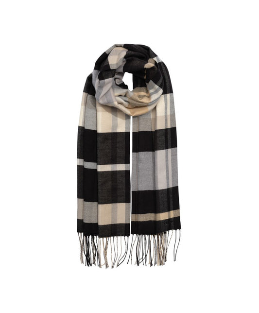 CENTRAL PARK PLAID NEUTRAL SCARF