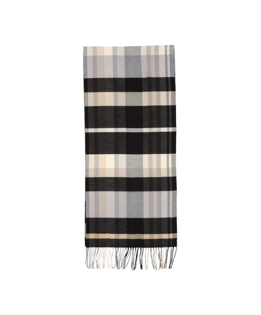 CENTRAL PARK PLAID NEUTRAL SCARF
