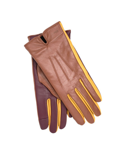 NEUTRAL COLOURBLOCK LEATHER GLOVE