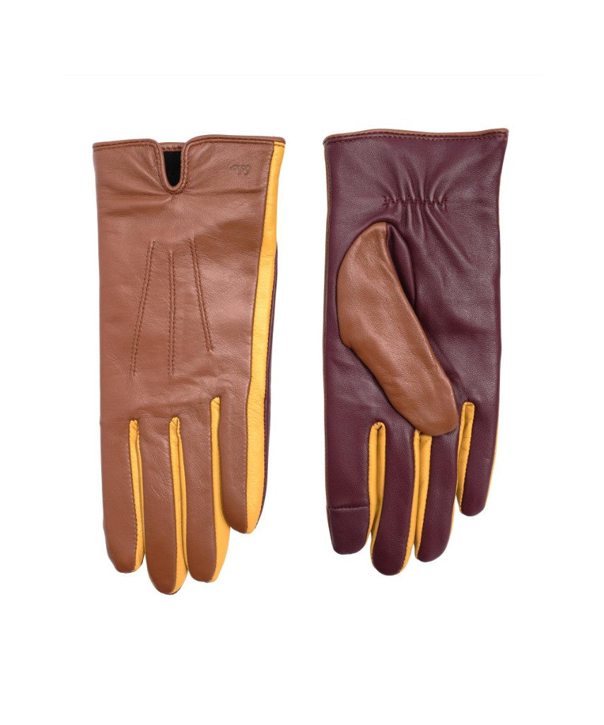NEUTRAL COLOURBLOCK LEATHER GLOVE