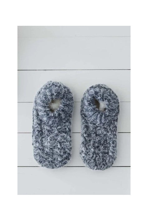 ALL OVER BLUE MELANGE CABLE SLIPPER