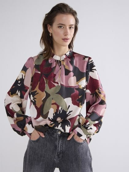 FULL SLEEVE FLOWER PRINT BLOUSE SUMMUM