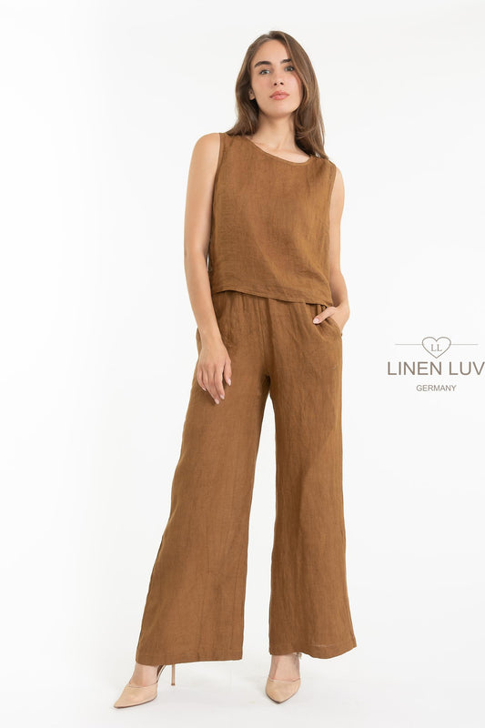 SLEEVELESS LINEN TOP