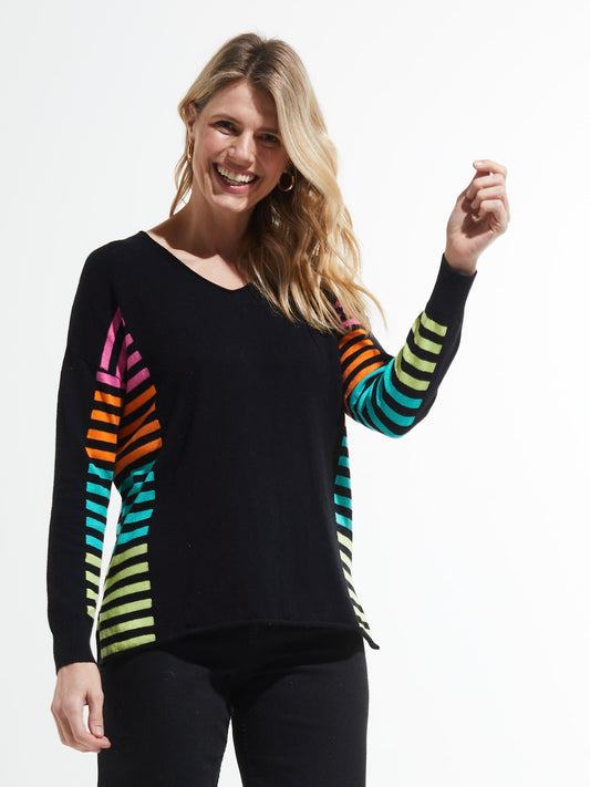 MULTI STRIPE PULLOVER SWEATER