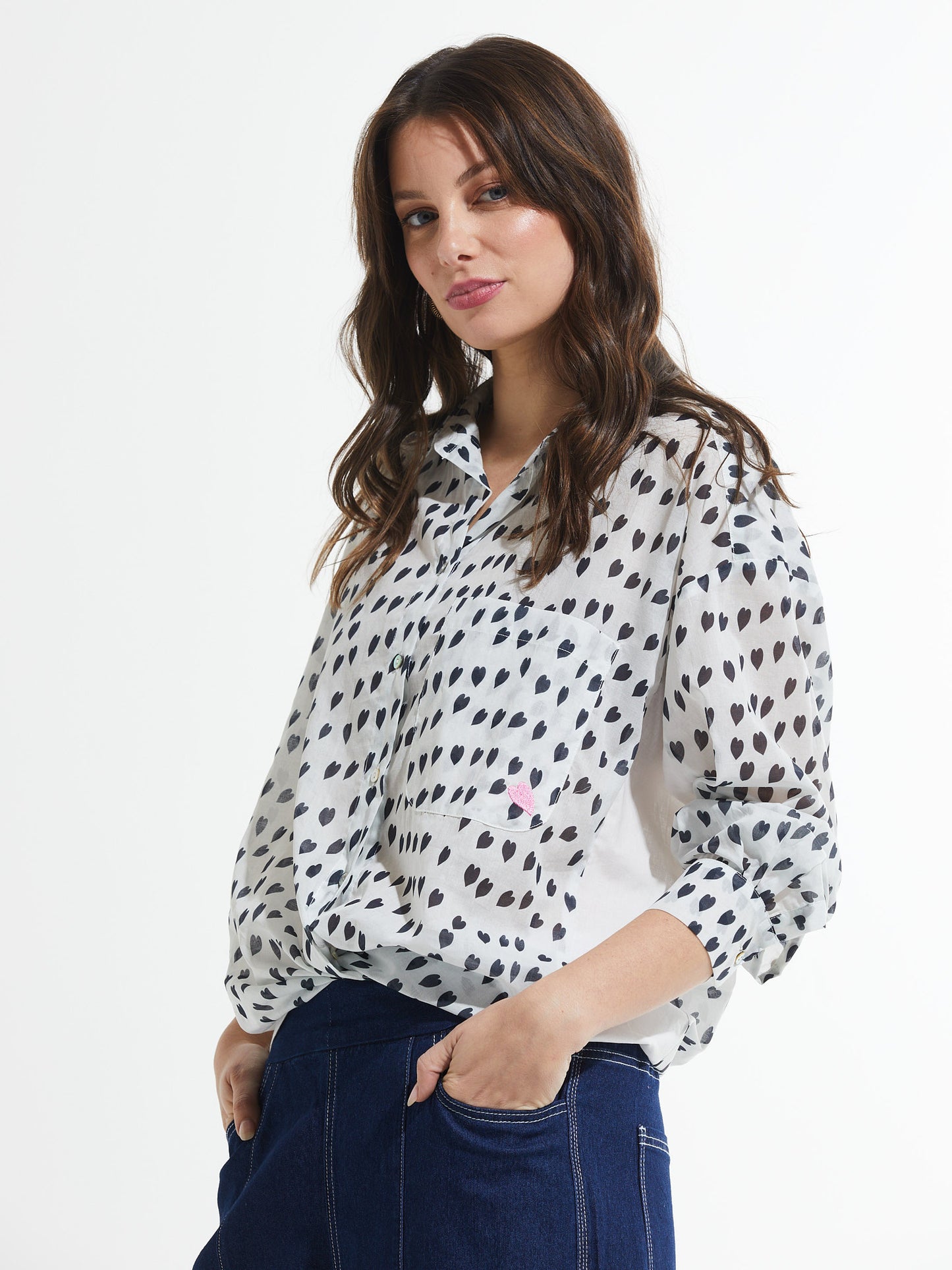 HEART PRINT BLOUSE