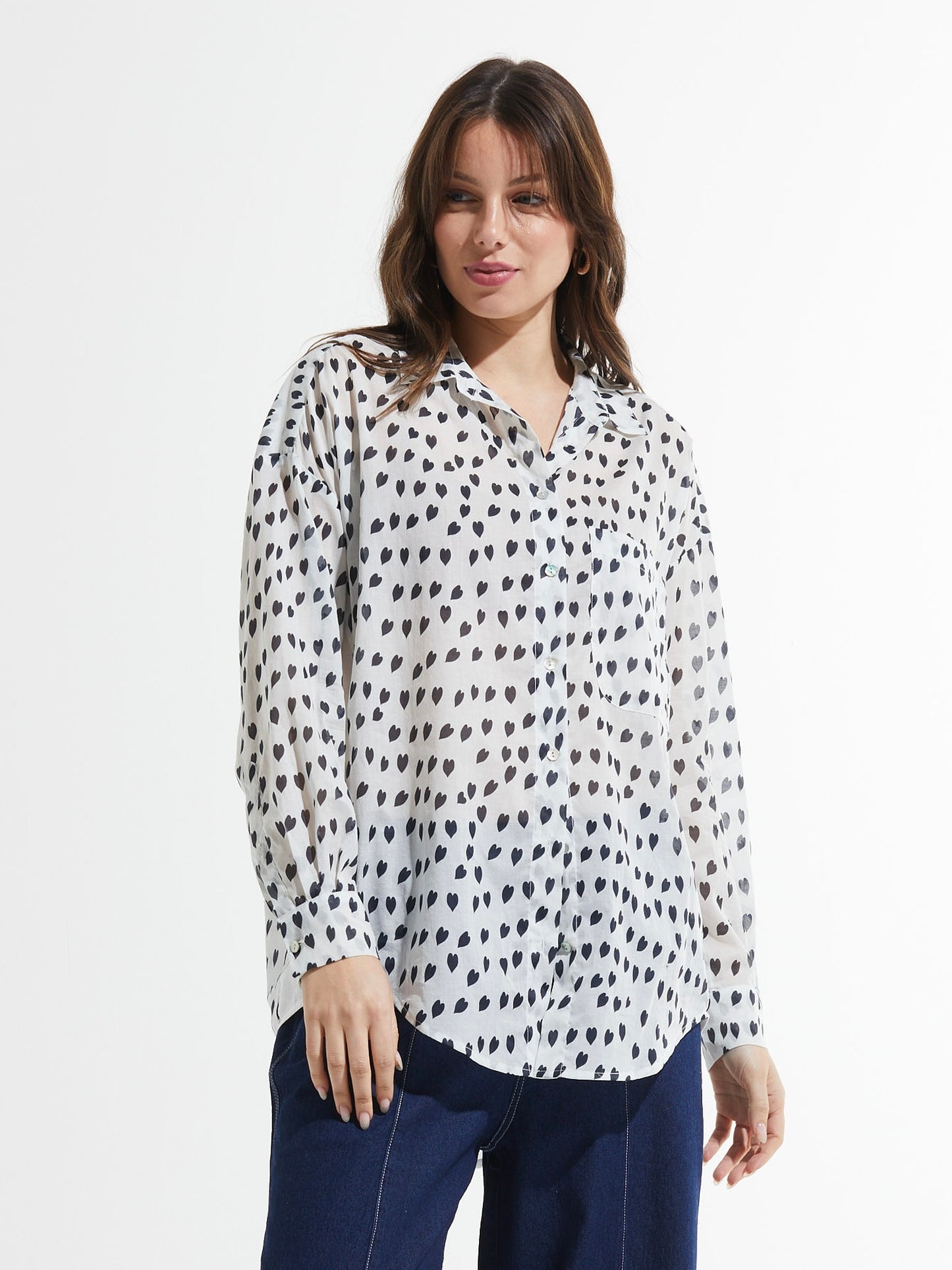 HEART PRINT BLOUSE