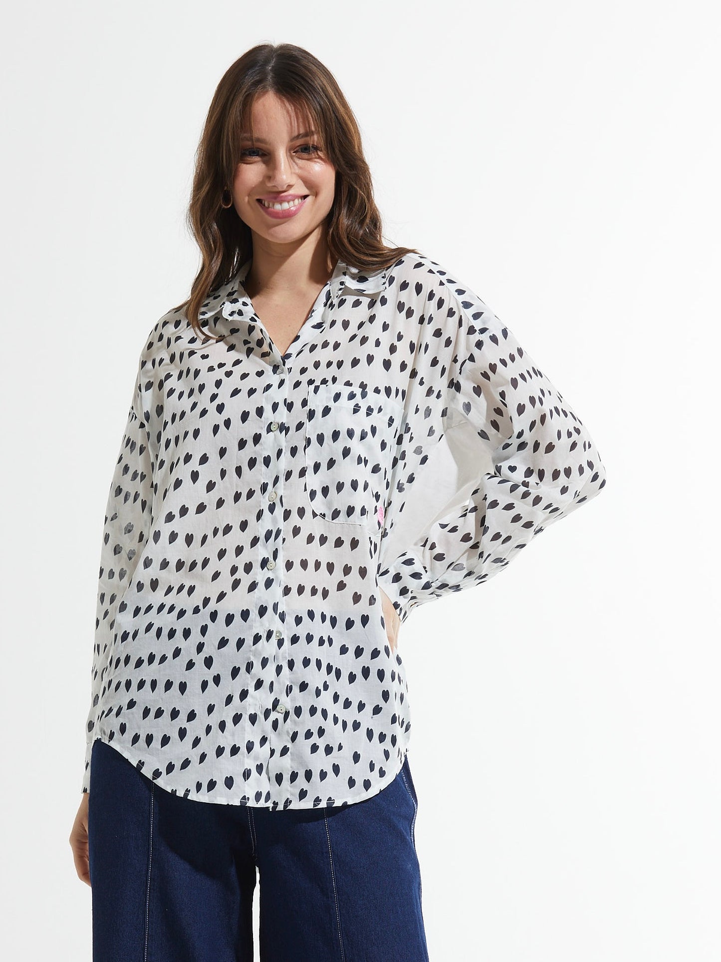 HEART PRINT BLOUSE