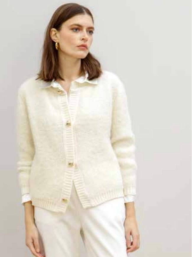 BOUCLE BUTTON FRONT CARDIGAN MARIA BELLENTANI