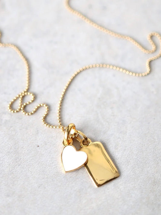 DOG TAG HEART NECKLACE