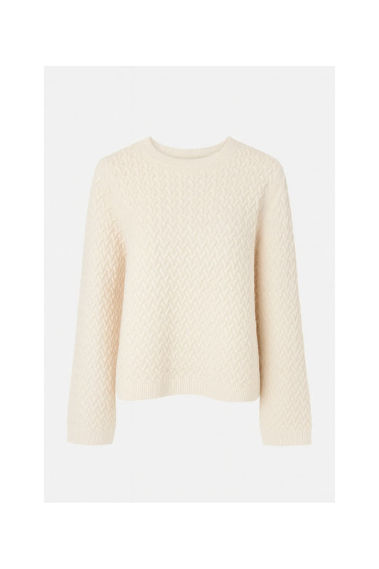 BRAID KNIT CREW NECK SWEATER