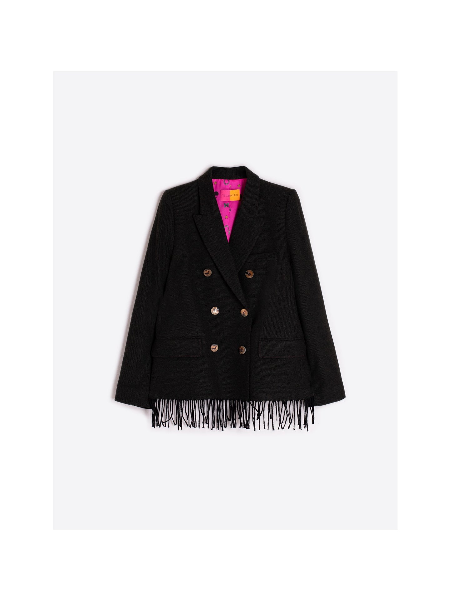FRINGE DOUBLE BREASTED BLAZER