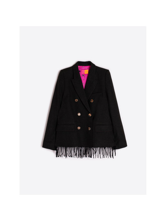 FRINGE DOUBLE BREASTED BLAZER