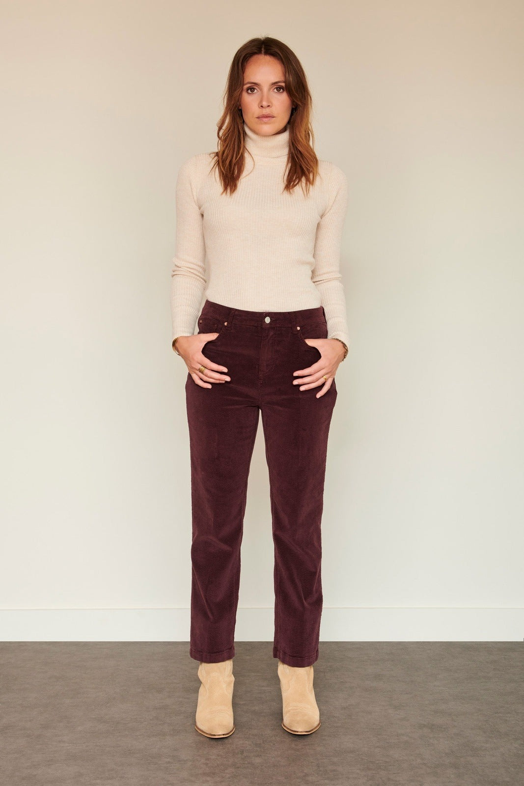 LINDA SOFT CORDUROY STRAIGHT LEG PANT MKT STUDIO