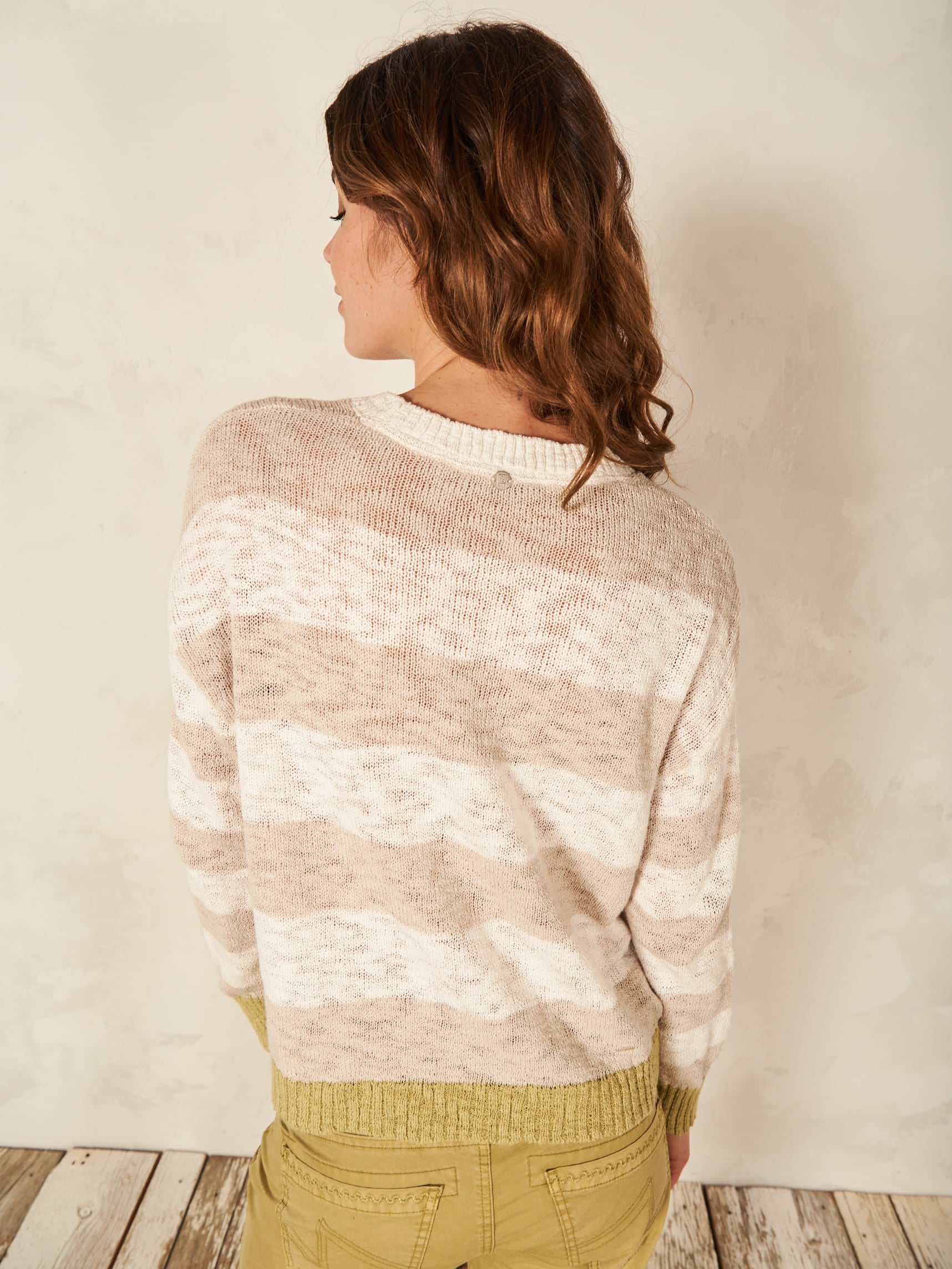 PULLOVER STRIPED KNIT SWEATER NILE