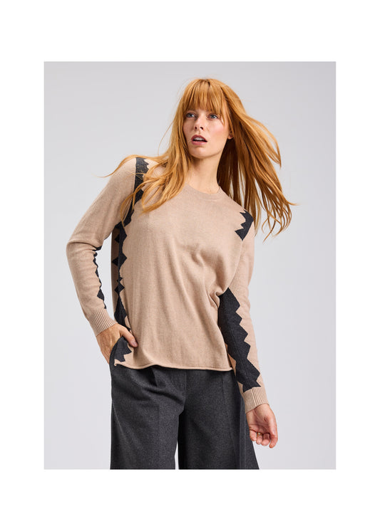 JAGGED SIDE STRIPE SWEATER