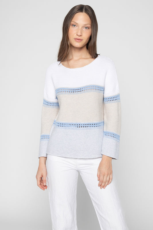 Wide Stripe Boatneck Sweater