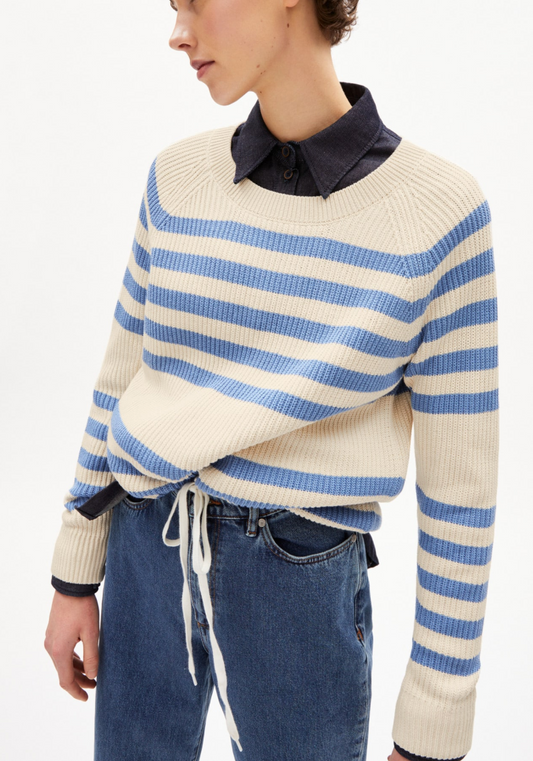 Annikaa Striped Long Sleeve Sweater