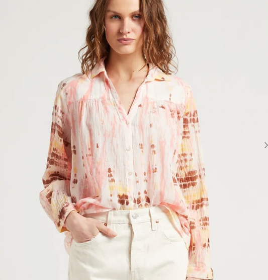 ZIGGY LONG SLEEVE FRONT BUTTON BLOUSE